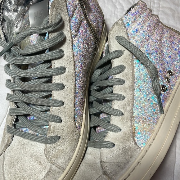 P448 Glitter Skate High Tops Side Zip Sz 37 MSRP $298 - Picture 8 of 13